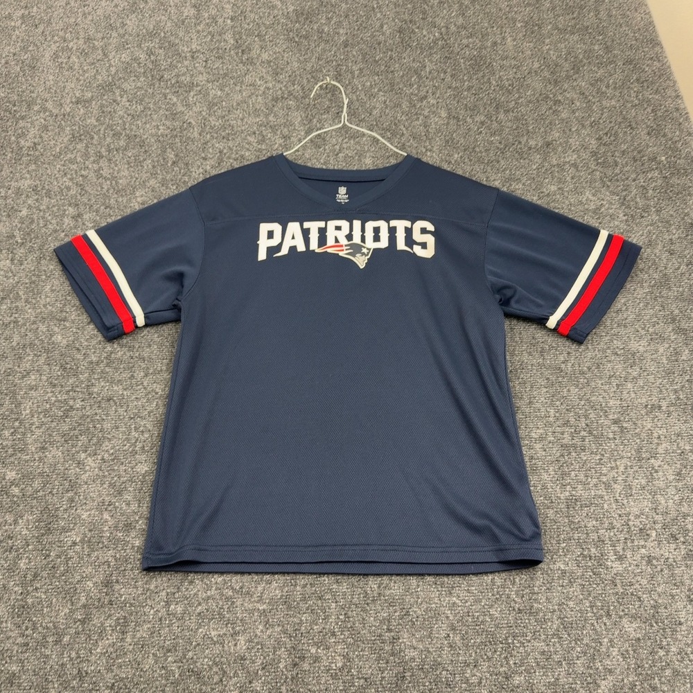 New England Patriots NFL Team Apparel Jersey Boys XL Blue Polyester Mesh Sports
